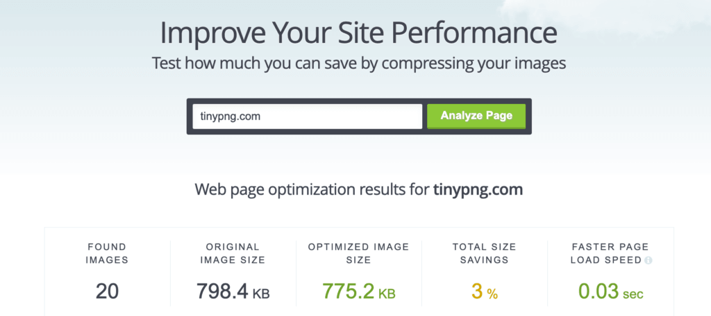 Tinify technical SEO analyzer