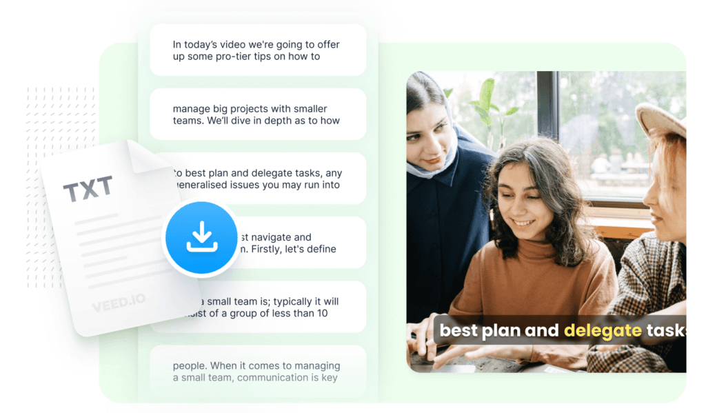 Optimize videos with VEED's transcript service