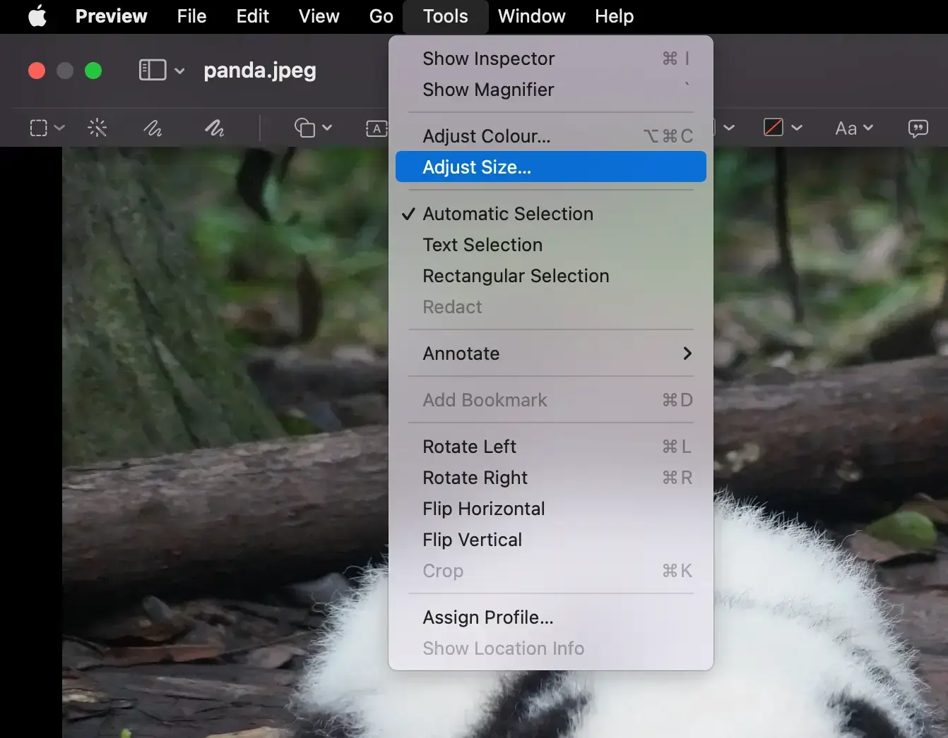 MacOS preview resize images