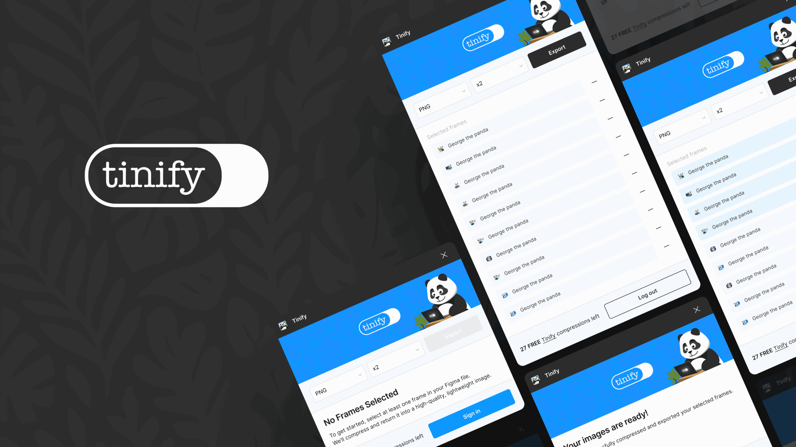 Illustration showing Tinify plugin for Figma.