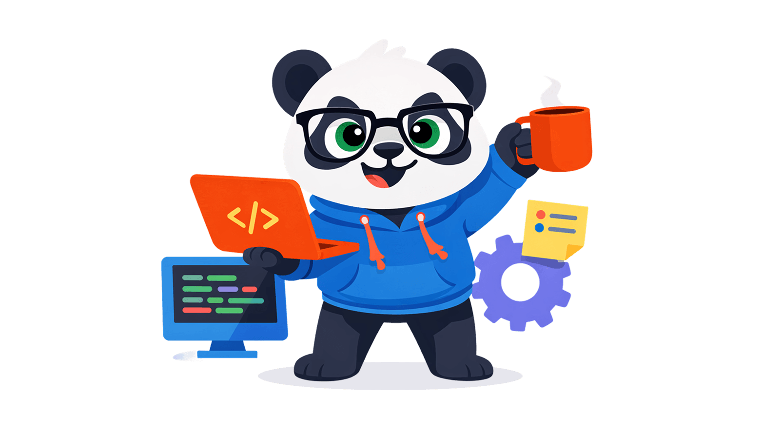 George the panda compressing images online without losing quality using the Tinify image compression tool.