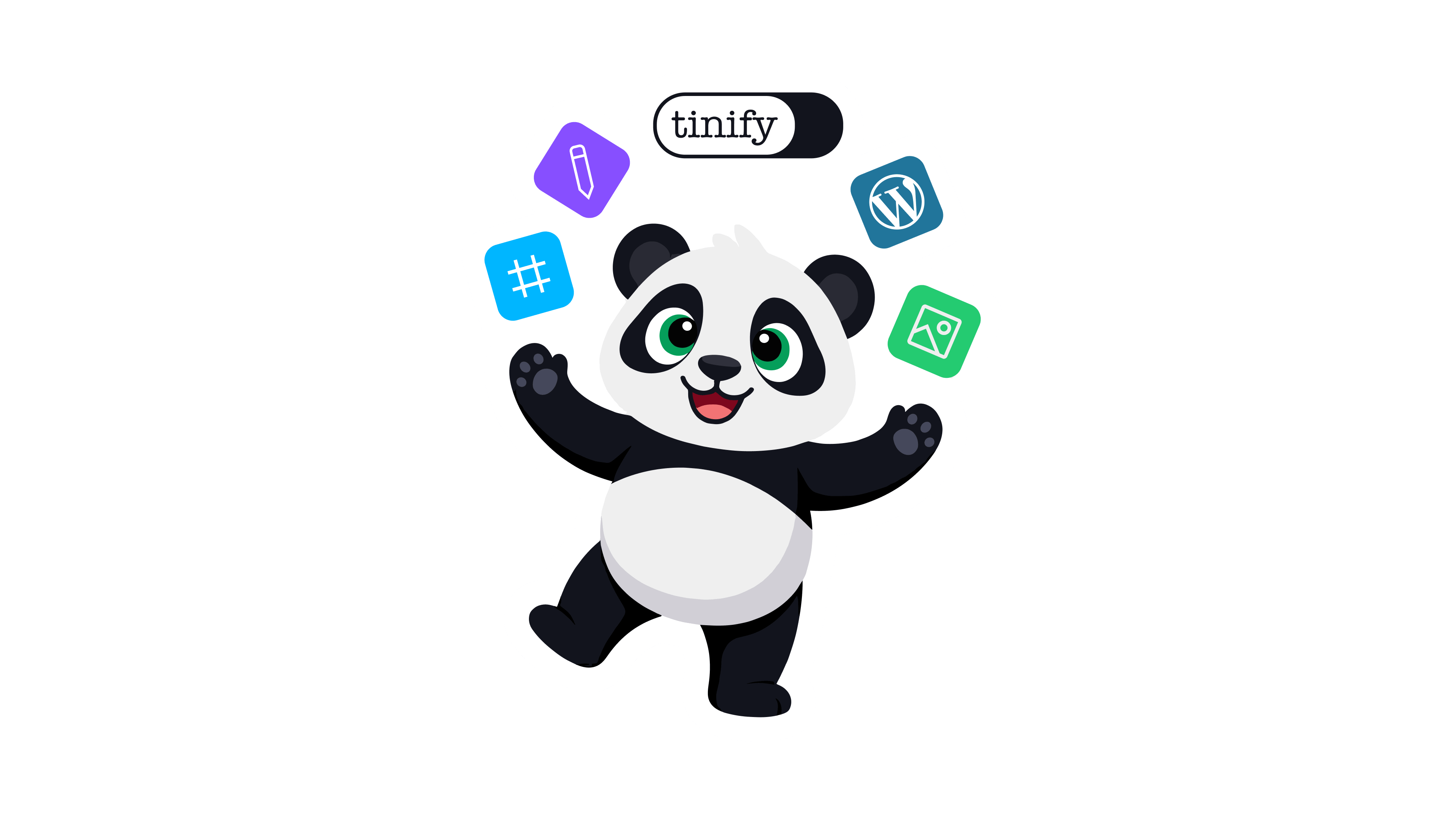 George the Panda toggles WordPress and other Tinify image compression tools.